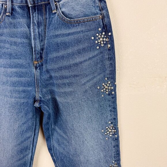 Driftwood Jeans Cropped Bootcut Rhinestone Gem Denim Size 26 - Picture 3 of 6